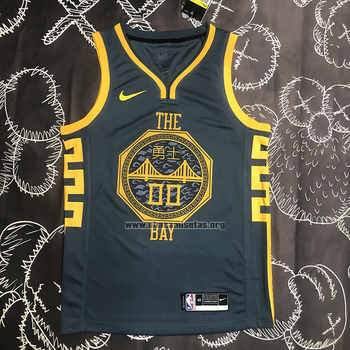 Camiseta Golden State Warriors Jonathan Kuminga NO 00 Ciudad 2018-19 Azul